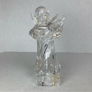 Mikasa Herald Collection Lead Crystal Hark The Herald Angel Playing Mandolin 8"